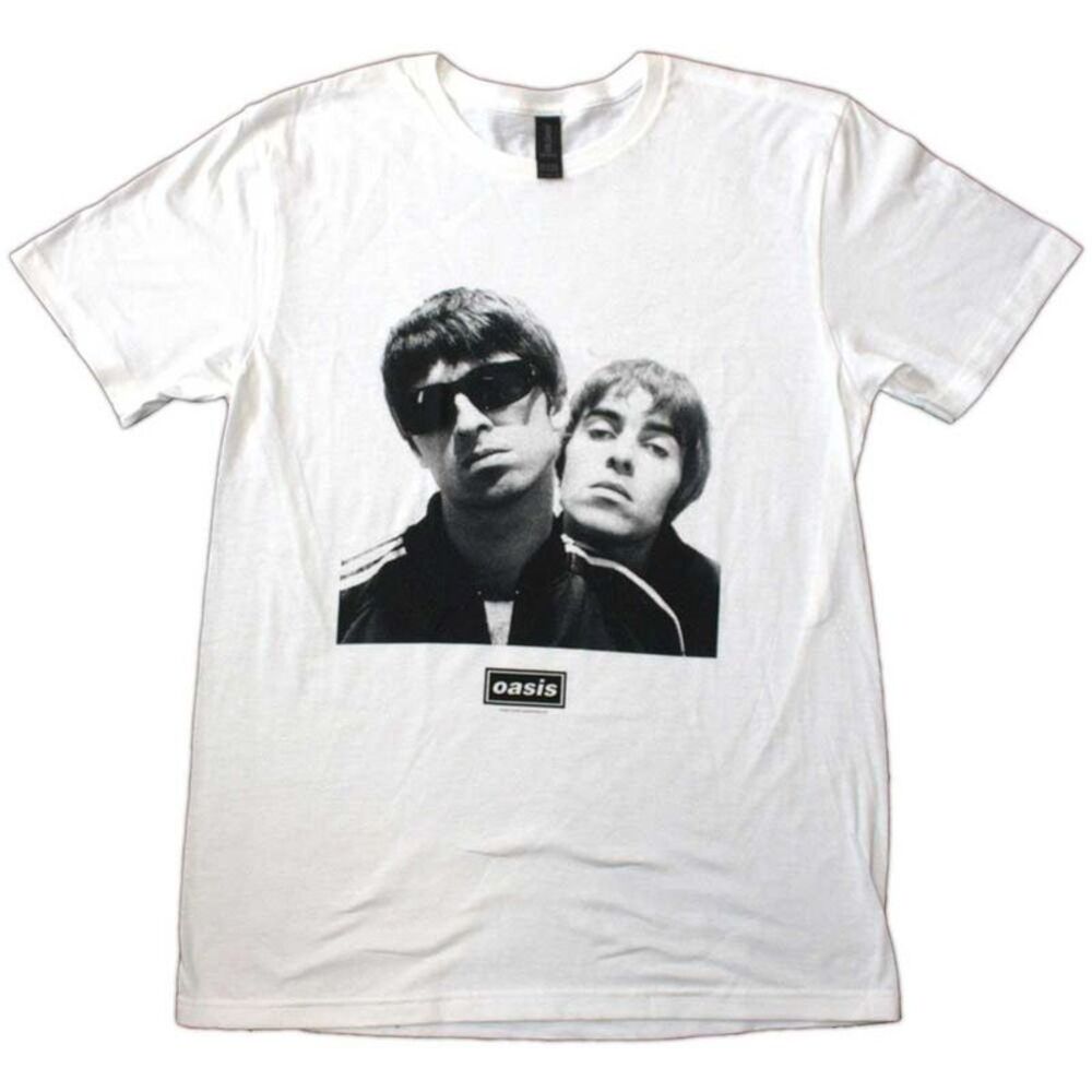 Oasis Unisex Adult Noel & Liam Photograph Square T-Shirt / White